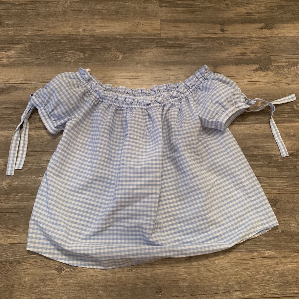 Gingham off the shoulder top